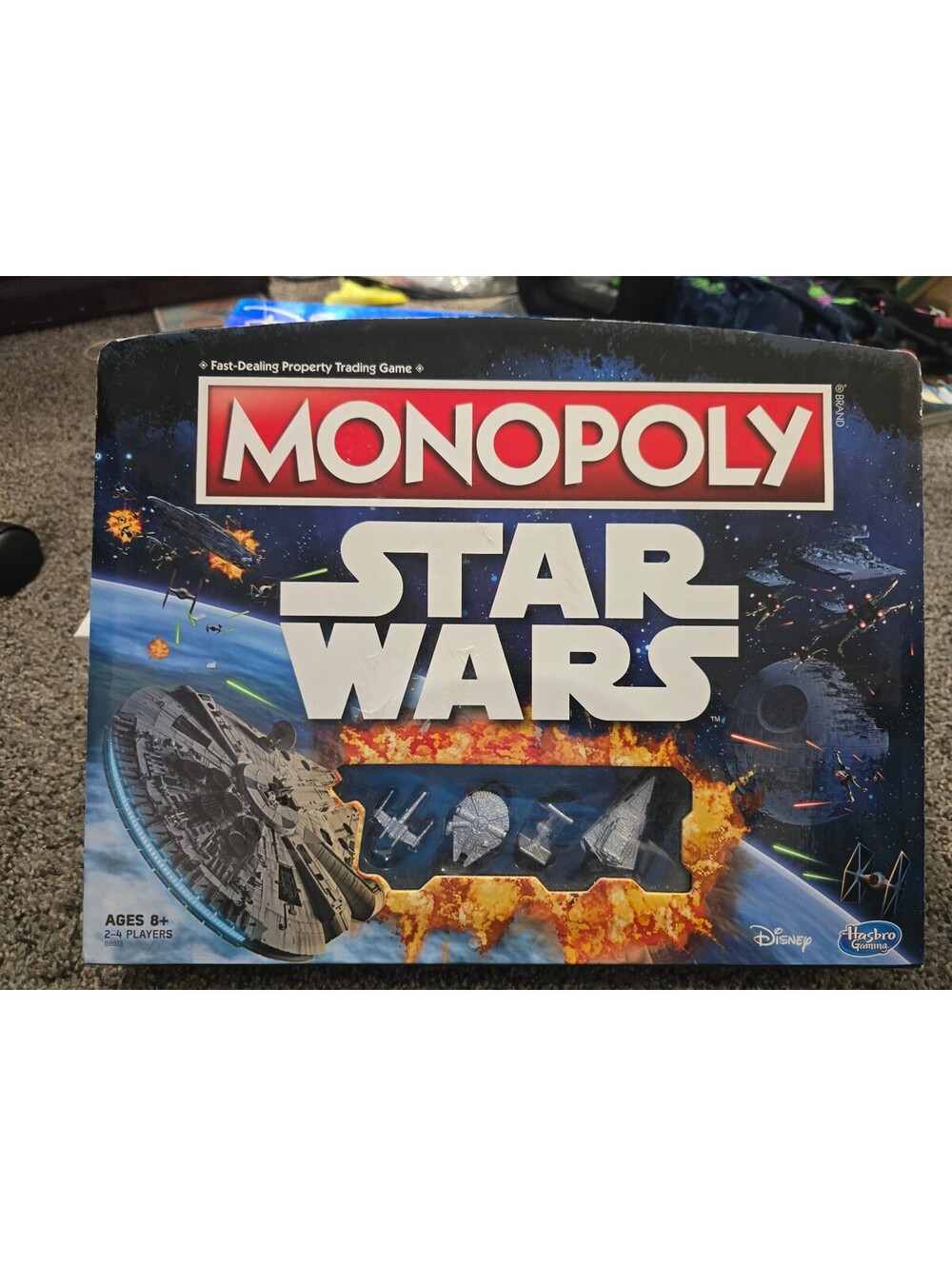 Monopoly Star Wars Edition Open and Play Case Board Game Hasbro Disney Complete